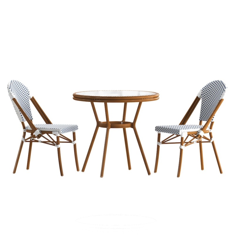Bistro 31.5" Table with 2 Stack Chairs