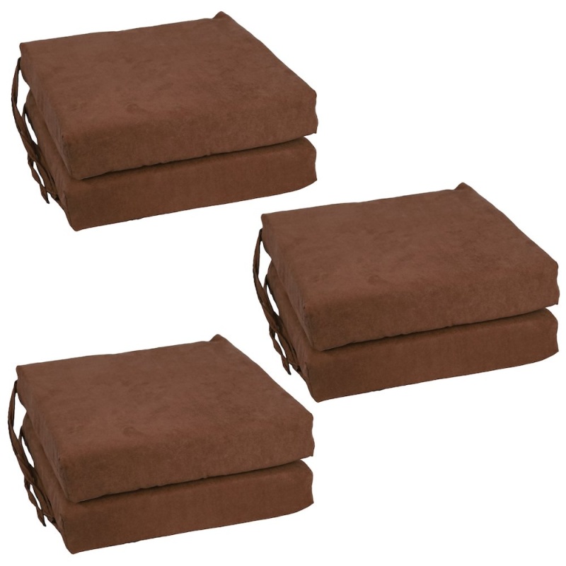 16-Inch Premium Solid Polyester Indoor Square Chair Cushions (Set of 6)