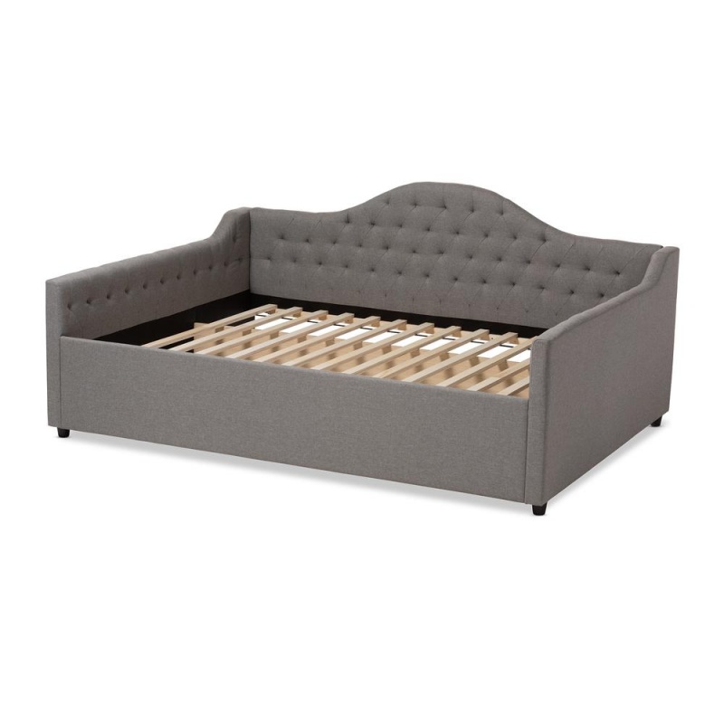 Eliza Modern And Contemporary Grey Fabric Upholstered Queen Size Daybed