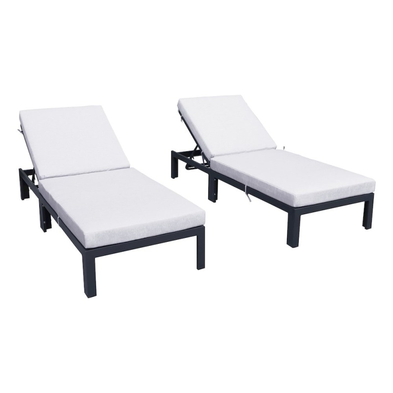 Chelsea Modern Outdoor Chaise Lounge Chair With Cushions Set Of 2