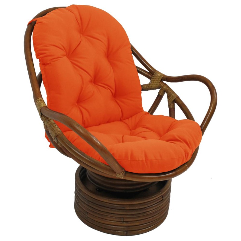 48-Inch By 24-Inch Solid Outdoor Spun Polyester Swivel Rocker Cushion