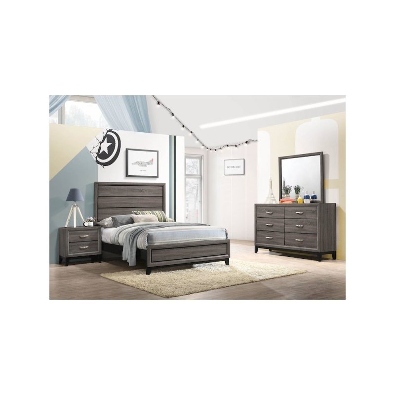 Watson 4-Piece Full Bedroom Set Grey Oak