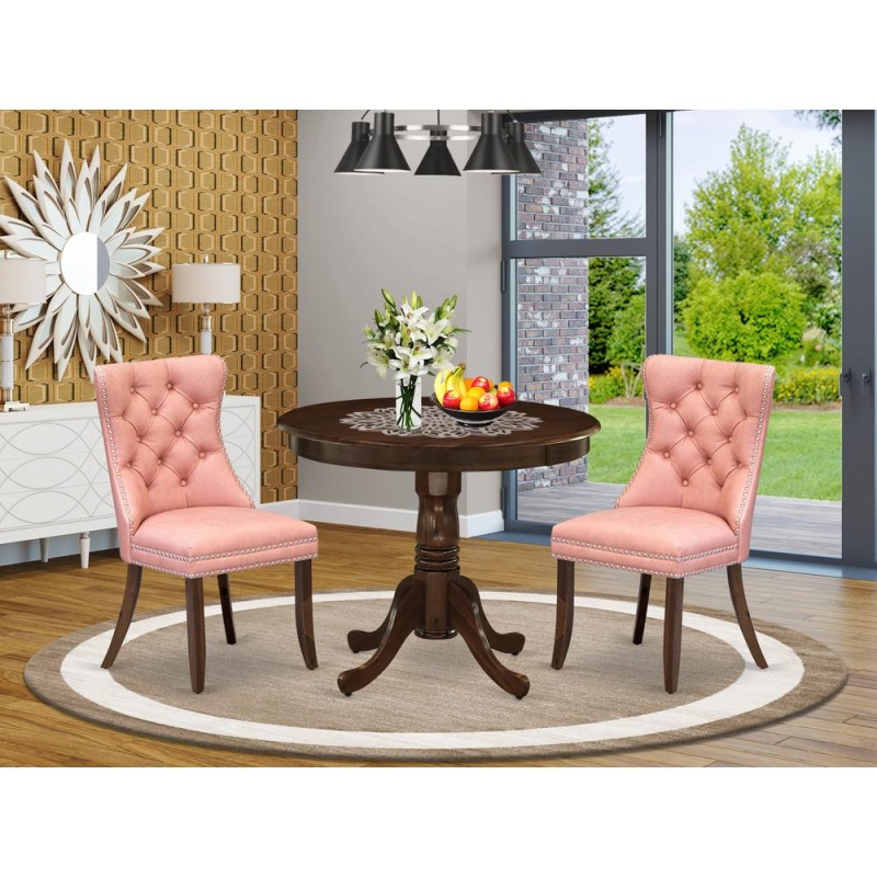 3 Piece Dining Set With Round Kitchen Table