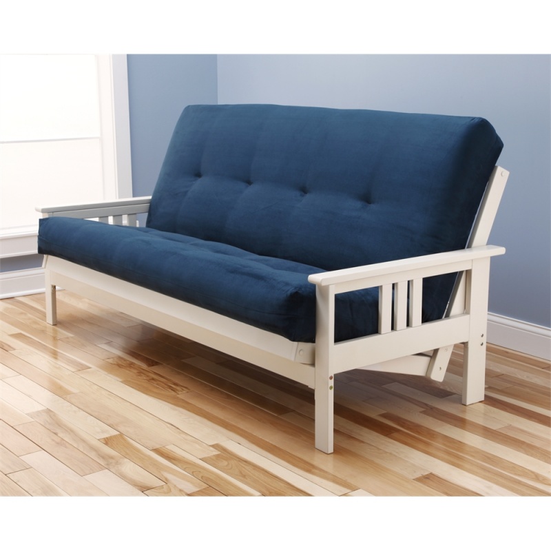 Monterey Frame with Antique White Finish and Suede Navy Mattress