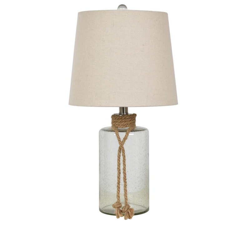 23" Glass/Rope Table Lamp, 1 Pc Ups Pk, 1.27'