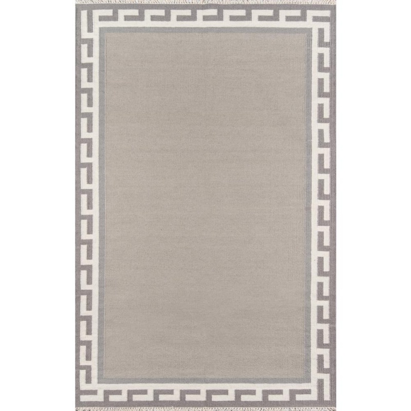 Contemporary Rectangle Area Rug, Grey, 7'6" X 9'6"