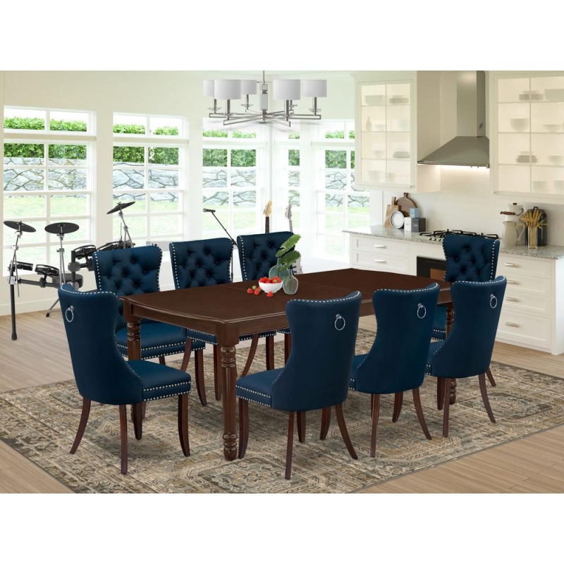 9 Piece Dining Set Contains A Rectangle Kitchen Table With Butterfly Leaf
