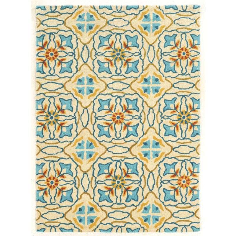 Trio Ettie Ivory & Blue 5X7 Rug