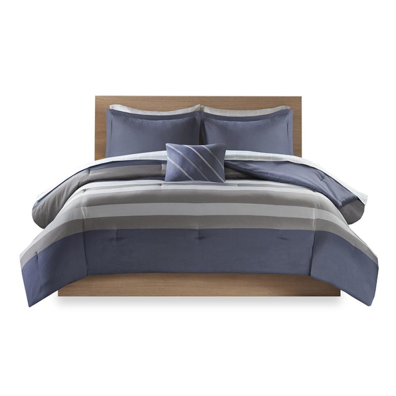 Striped Comforter Set With Bed Sheets