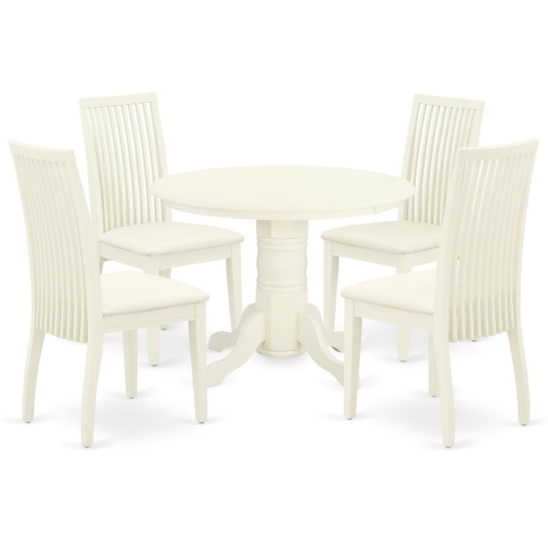 Dining Room Set Linen White, Ship5-Whi-c