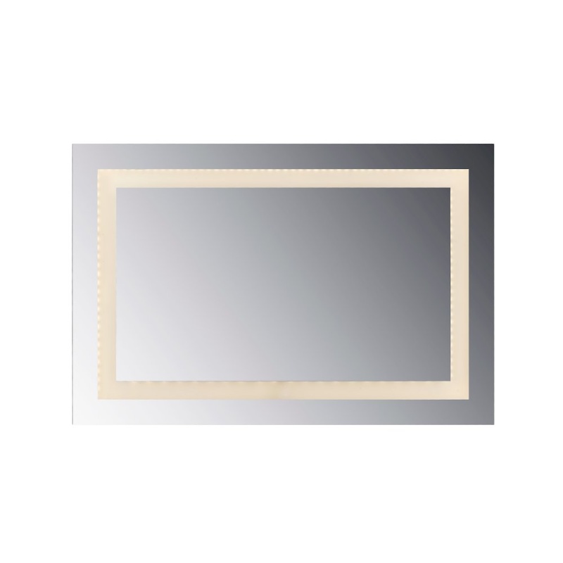Led Lighted Mirror Inset Glass Style, 48" X 36" With Easy Cleat System