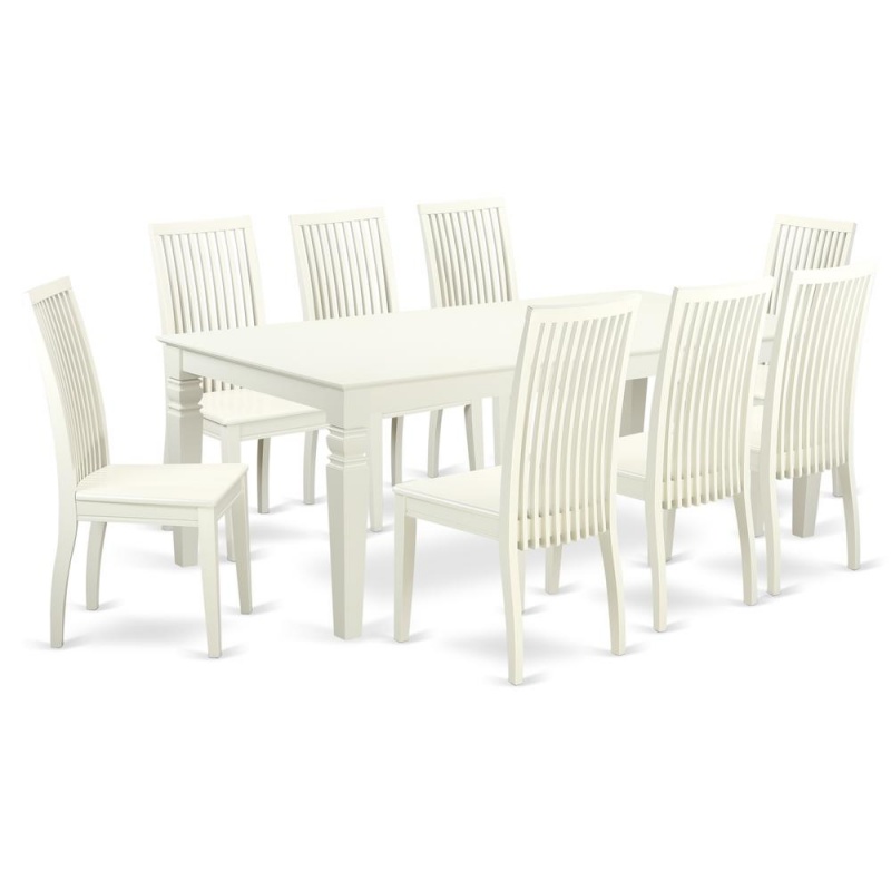 Dining Room Set Linen White, Lgip9-Lwh-w