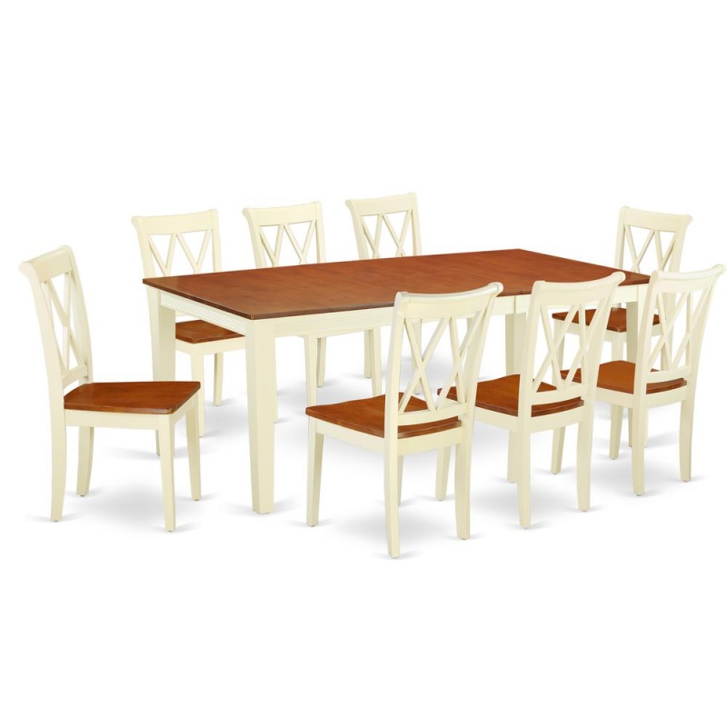 Dining Room Set Buttermilk & Cherry, Qucl9-Bmk-w