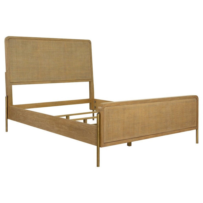Arini Rattan Eastern King Panel Bed Sand Wash And Natural