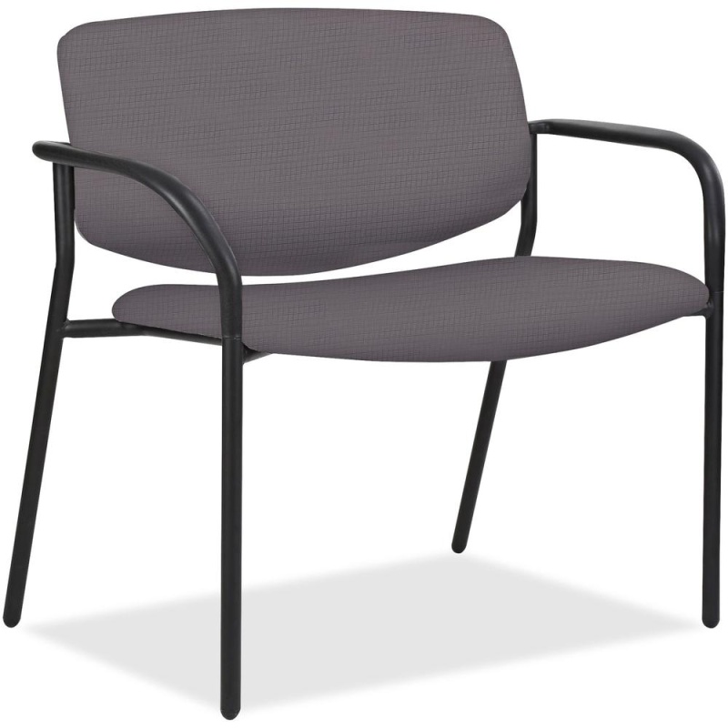 Lorell Bariatric Guest Chairs With Vinyl Seat & Back - Ash Foam, Vinyl Seat - Ash Foam, Vinyl Back - Powder Coated, Black Tubular Steel Frame - Four-Legged Base - 1 Each