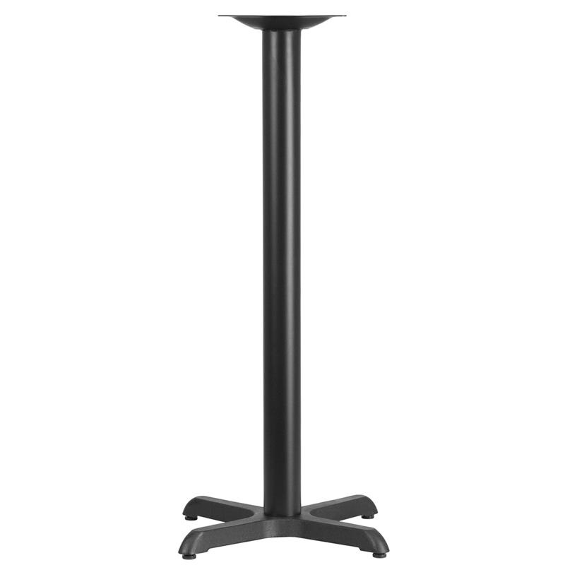 22'' X 22'' Restaurant Table X-Base With 3'' Dia. Bar Height Column