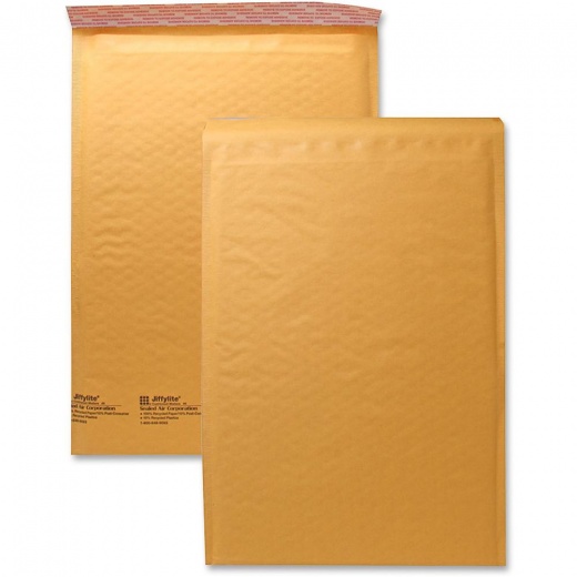 Sealed Air Jiffylite Cellular Cushioned Mailers - #5 - 10 1/2" Width x 16" Length - Peel & Seal - Kraft