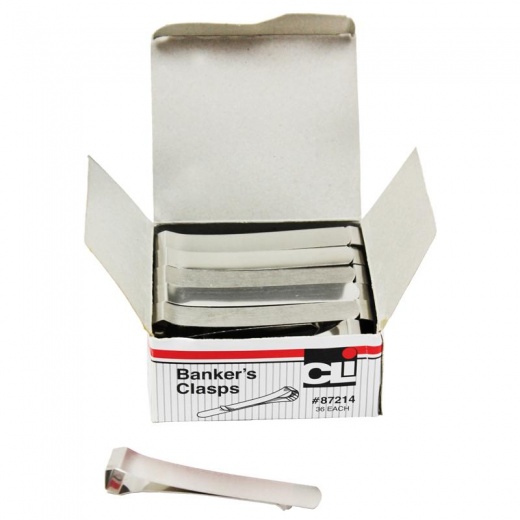 Charles Leonard Bankers Clasps 3 1/4 In - 36 Per Box