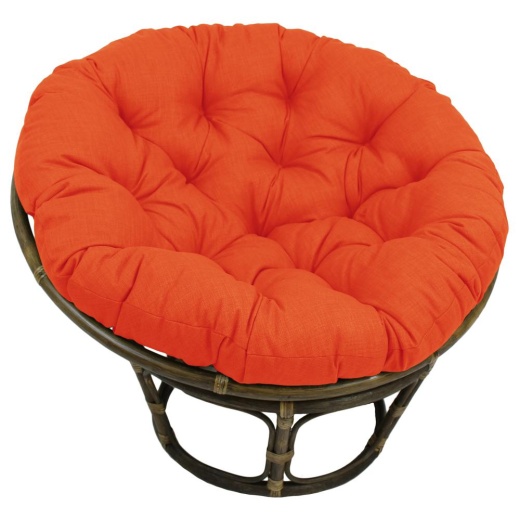 44-Inch Solid Outdoor Spun Polyester Papasan Cushion