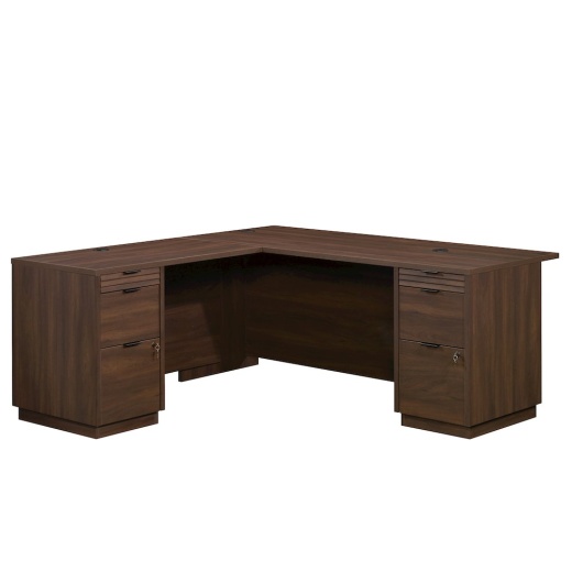 Sauder Palo Alto 72" L-Desk Spiced Mahogany