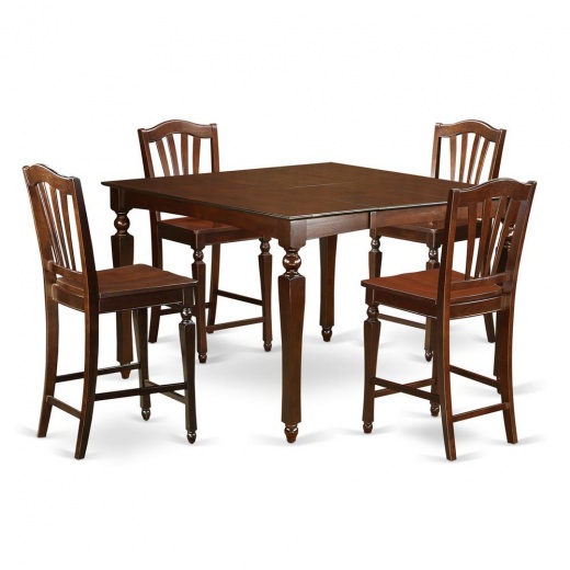 5 Pc Pub Height Set-Square Counter Height Table and 4 Kitchen Counter Chairs