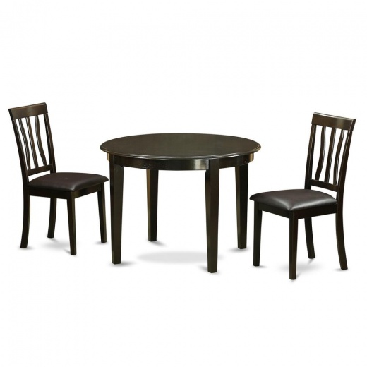 3 PC Kitchen Table Set - Small Round Table and 2 Kitchen Chairs