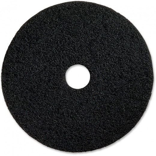 Genuine Joe Black Floor Stripping Pad - 14" Diameter - 5/Carton