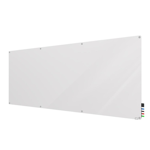 Ghent Harmony Magnetic Glass Whiteboard With Radius Corners, 4'H X 10'W, White