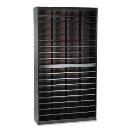Safco Steel/Fiberboard E-Z Stor Sorter, 72 Compartments, 37.5 x 12.75 x 71, Black