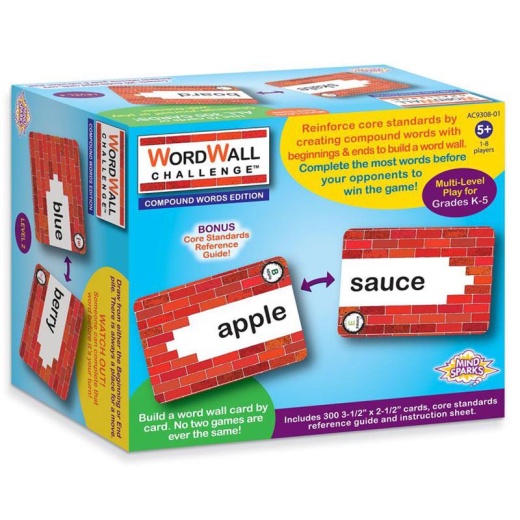 Wordwall Challenge Card Game, Compound Words, 3-1/2" X 2-1/2", 300 Cards