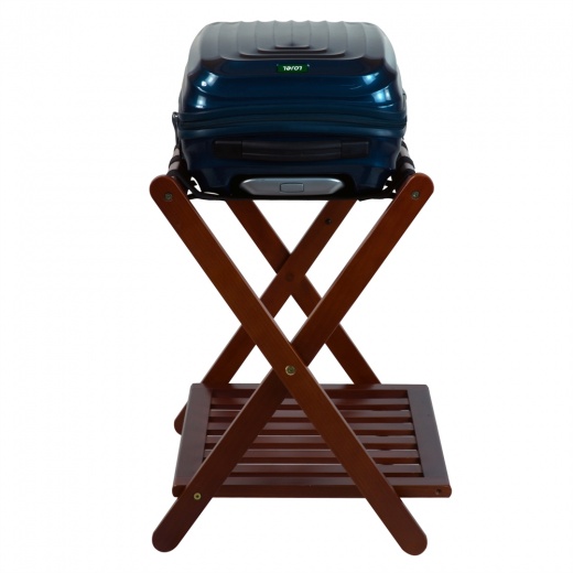 Casual Home Luggage Rack With Shelf-Walnut