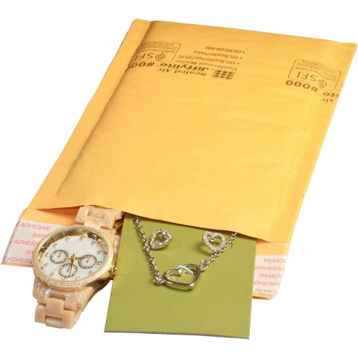 Sealed Air Jiffylite Cellular Cushioned Mailers - Bubble - #000 - 4" Width X 8" Length - Peel & Seal - Kraft - 25 / Carton