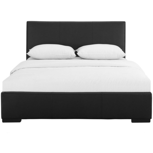 Hindes Upholstered Platform Bed, Black, Twin/ Black
