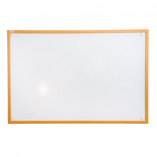 Lacquered Steel Magnetic Dry Erase Boards with an Oak Effect Frame - 24" x 36" by Floortex