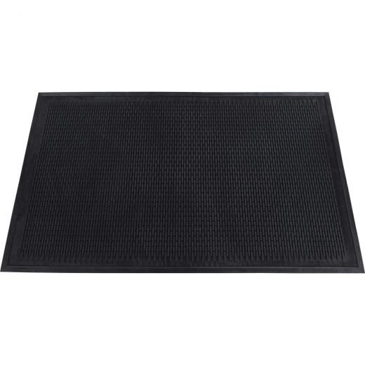 Genuine Joe Clean Step Outdoor Scraper Mat, 3 x 5 ft, Rubber, Black