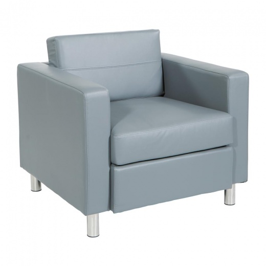 Pacific Armchair In Charcoal Grey Faux Leather - PAC51-U42