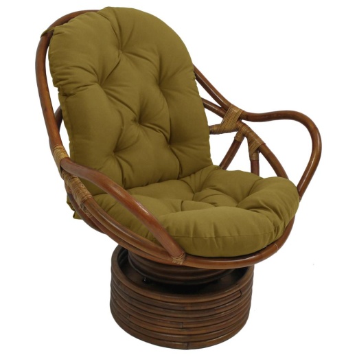 Blazing Needles 48-Inch By 24-Inch Solid Outdoor Spun Polyester Swivel Rocker Cushion 93310-REO-SOL-08