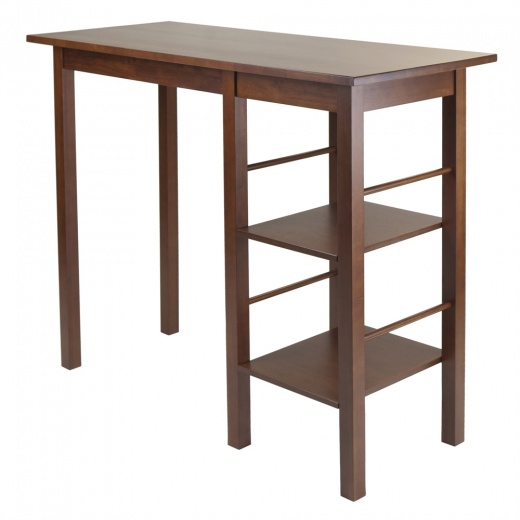 Egan Breakfast Table With 2 Side Shelves by Winsome Wood
