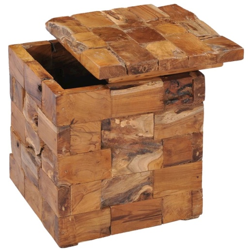 Vidaxl Storage Stool Solid Teak Wood, 281654