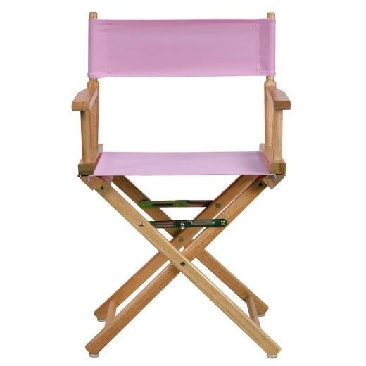 18" Director's Chair Natural Frame-Pink Canvas by Casual Home