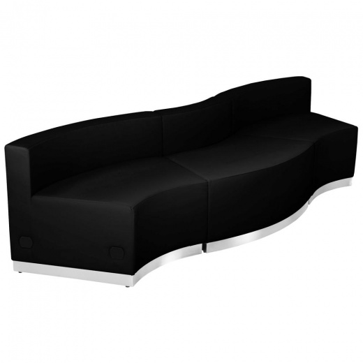 Alon Black Leathersoft Reception Configuration, 3 Pieces