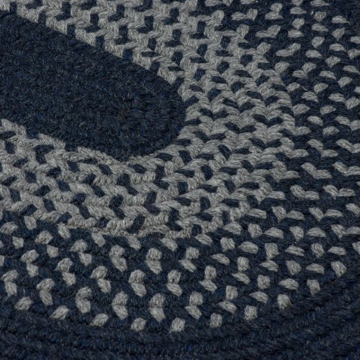 Madison - Navy 4' Round Braided Rug