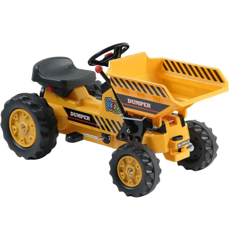 Kalee Kids Pedal Tractor With Dump Bucket Yellow