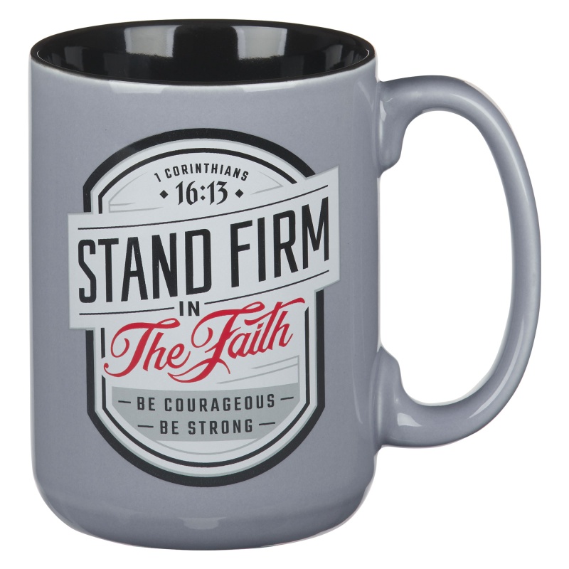 Mug Gray/Black Stand Firm 1 Cor. 16:13