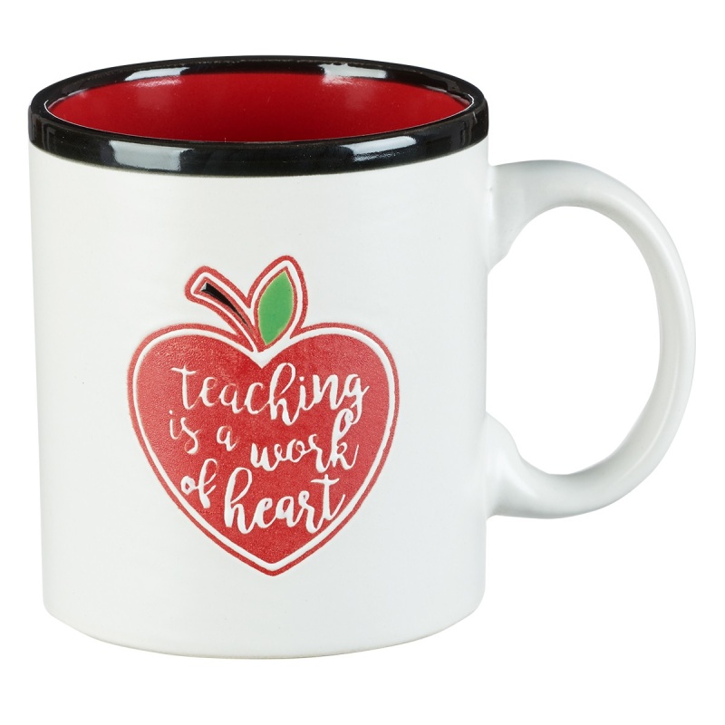 Mug White/Red Apple Teaching Is A Work Of Heart