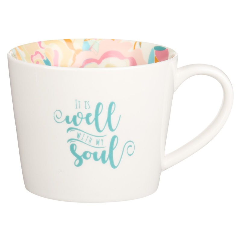 Mug White Floral Well With My Soul