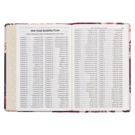 Kjv Bible Thinline Lp Faux Leather, Black Floral Printed/Burgundy