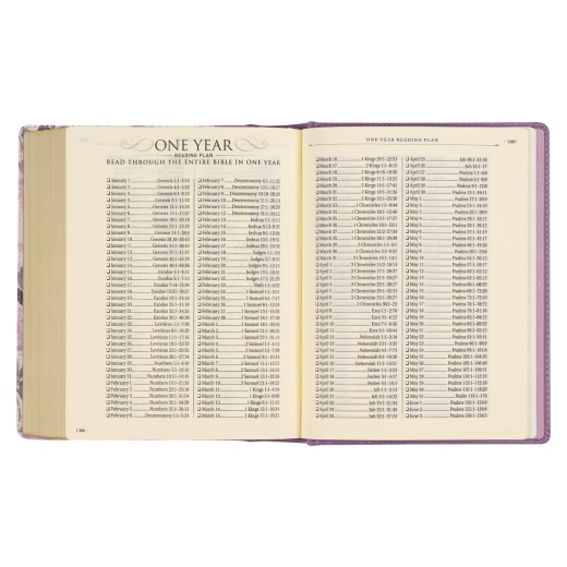 Purple Floral Faux Leather Hardcover KJV Note-Taking Bible