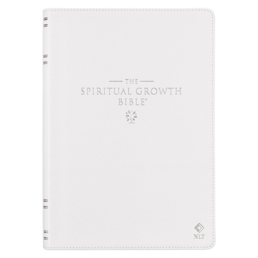NLT Spiritual Growth Bible - White Full-Grain Leather