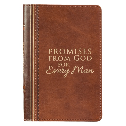 Promises From God For Every Man Two-tone Brown Faux Leather Promise Book